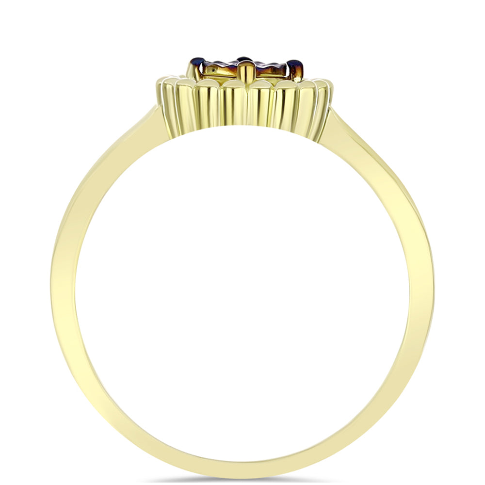 Inel din Argint 925 Placat cu Aur ( 2.49 grame ) cu Diamant Albastru 0.01 Carate