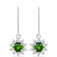 Cercei din Argint 925 ( 2.48 grame ) cu Cromdiopsid și Topaz Alb 1.87 Carate