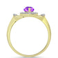 Inel din Argint 925 Placat cu Aur ( 3 grame ) cu Agat Violet și Topaz Alb 1.22 Carate
