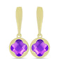 Cercei din Argint 925 Placat cu Aur ( 3.5 grame ) cu Agat Violet 3.24 Carate