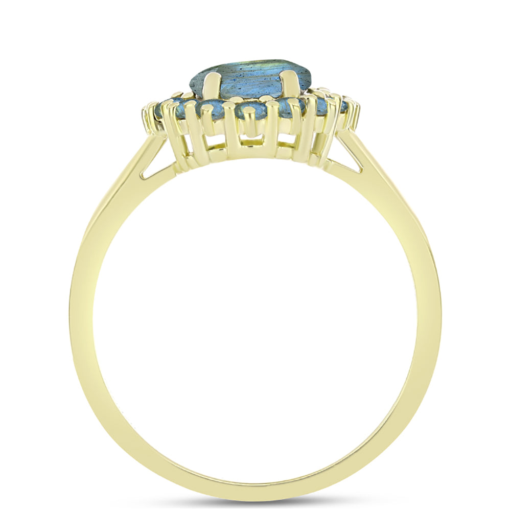 Inel din Argint 925 Placat cu Aur ( 2.71 grame ) cu Labradorit 2.13 Carate 2 