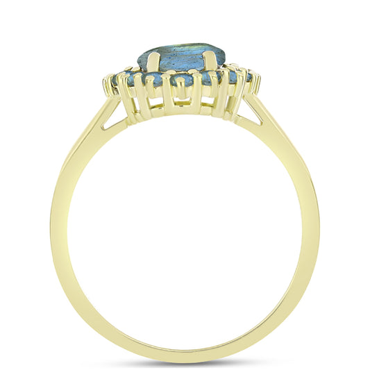 Inel din Argint 925 Placat cu Aur ( 2.71 grame ) cu Labradorit 2.13 Carate