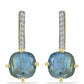 Cercei din Argint 925 Placat cu Aur ( 3.48 grame ) cu Labradorit și Topaz Alb 2.85 Carate