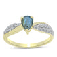 Inel din Argint 925 Placat cu Aur ( 2.24 grame ) cu Labradorit și Topaz Alb 1 Carate