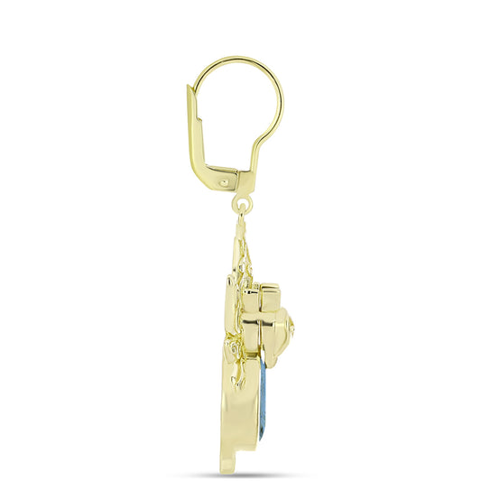 Cercei din Argint 925 Placat cu Aur ( 8.57 grame ) cu Labradorit 3.25 Carate