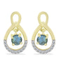 Cercei din Argint 925 Placat cu Aur ( 3.6 grame ) cu Labradorit și Topaz Alb 0.68 Carate