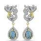 Cercei din Argint 925 Placat cu Aur ( 4.62 grame ) cu Labradorit și Topaz Alb 3.45 Carate