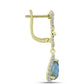 Cercei din Argint 925 Placat cu Aur ( 4.62 grame ) cu Labradorit și Topaz Alb 3.45 Carate