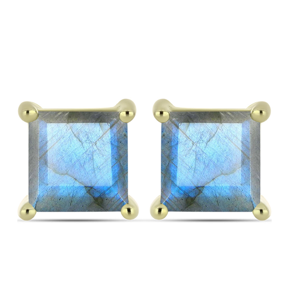 Cercei din Argint 925 Placat cu Aur ( 1.53 grame ) cu Labradorit 1.98 Carate 1 