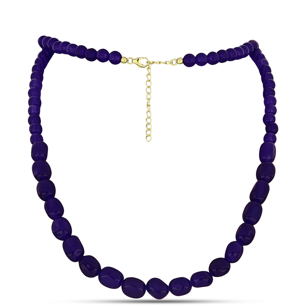 Colier din Argint 925 Placat cu Aur ( 1.03 grame ) cu Agat Violet 172.1 Carate 1 