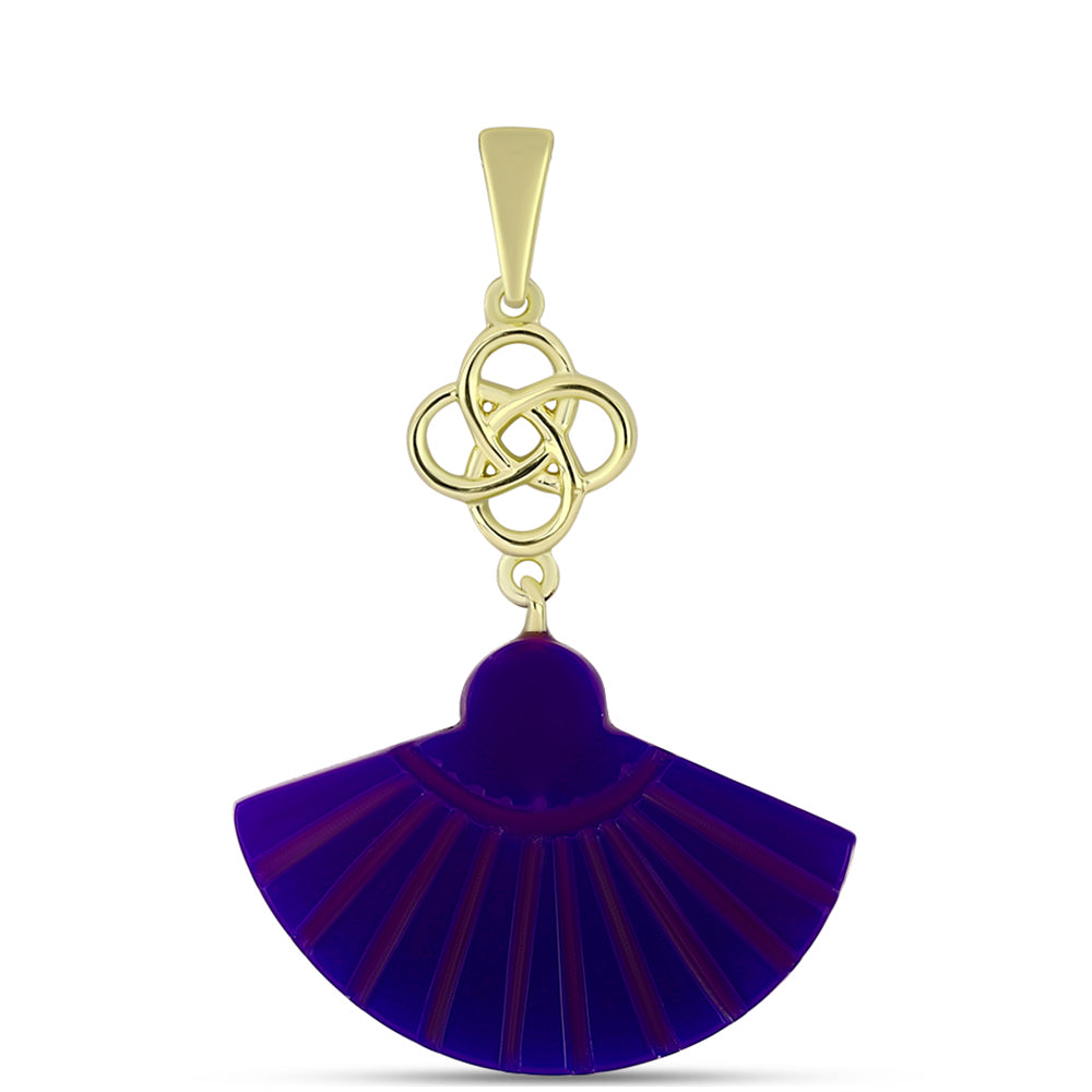 Pandantiv din Argint 925 Placat cu Aur ( 0.95 grame ) cu Agat Violet 11.5 Carate