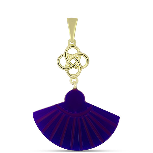Pandantiv din Argint 925 Placat cu Aur ( 0.95 grame ) cu Agat Violet 11.5 Carate
