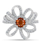 Inel din Argint 925 ( 4.44 grame ) cu Citrin Madeira și Topaz Alb 1.75 Carate