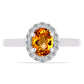 Inel din Argint 925 ( 2.52 grame ) cu Citrin Madeira și Topaz Alb 1.37 Carate