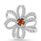 Pandantiv din Argint 925 ( 2.16 grame ) cu Citrin Madeira și Topaz Alb 0.76 Carate