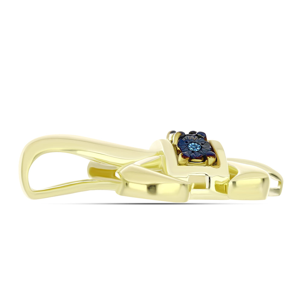 Pandantiv din Argint 925 Placat cu Aur ( 2.58 grame ) cu Diamant Albastru 0.02 Carate