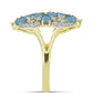Inel din Argint 925 Placat cu Aur ( 4.31 grame ) cu Labradorit și Topaz Alb 2.96 Carate