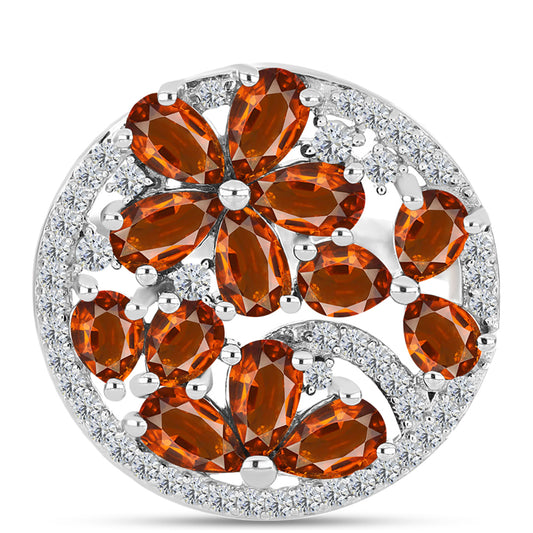 Inel din Argint 925 ( 4.17 grame ) cu Citrin Madeira și Topaz Alb 2.66 Carate