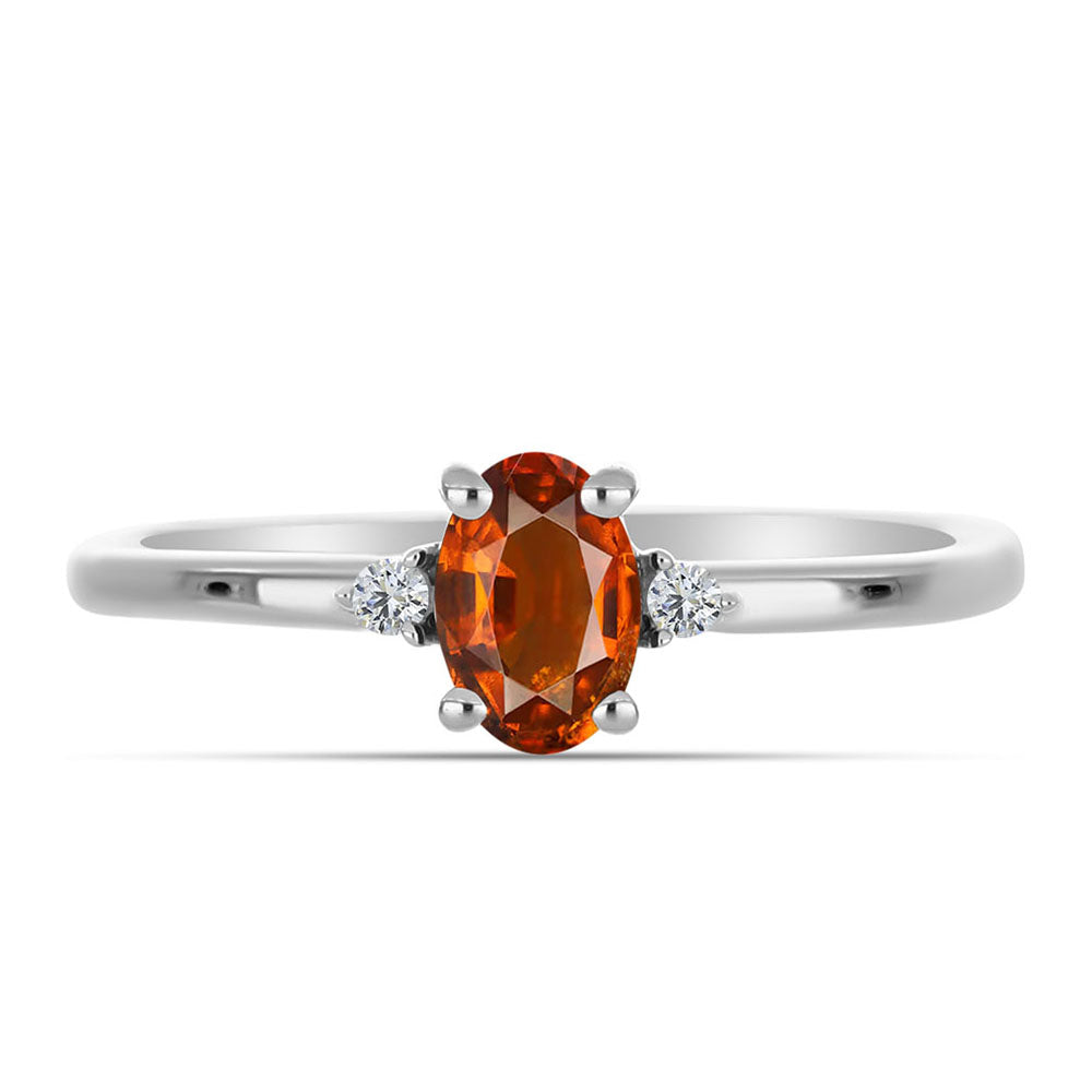 Inel din Argint 925 ( 1.6 grame ) cu Citrin Madeira și Topaz Alb 0.44 Carate 1 