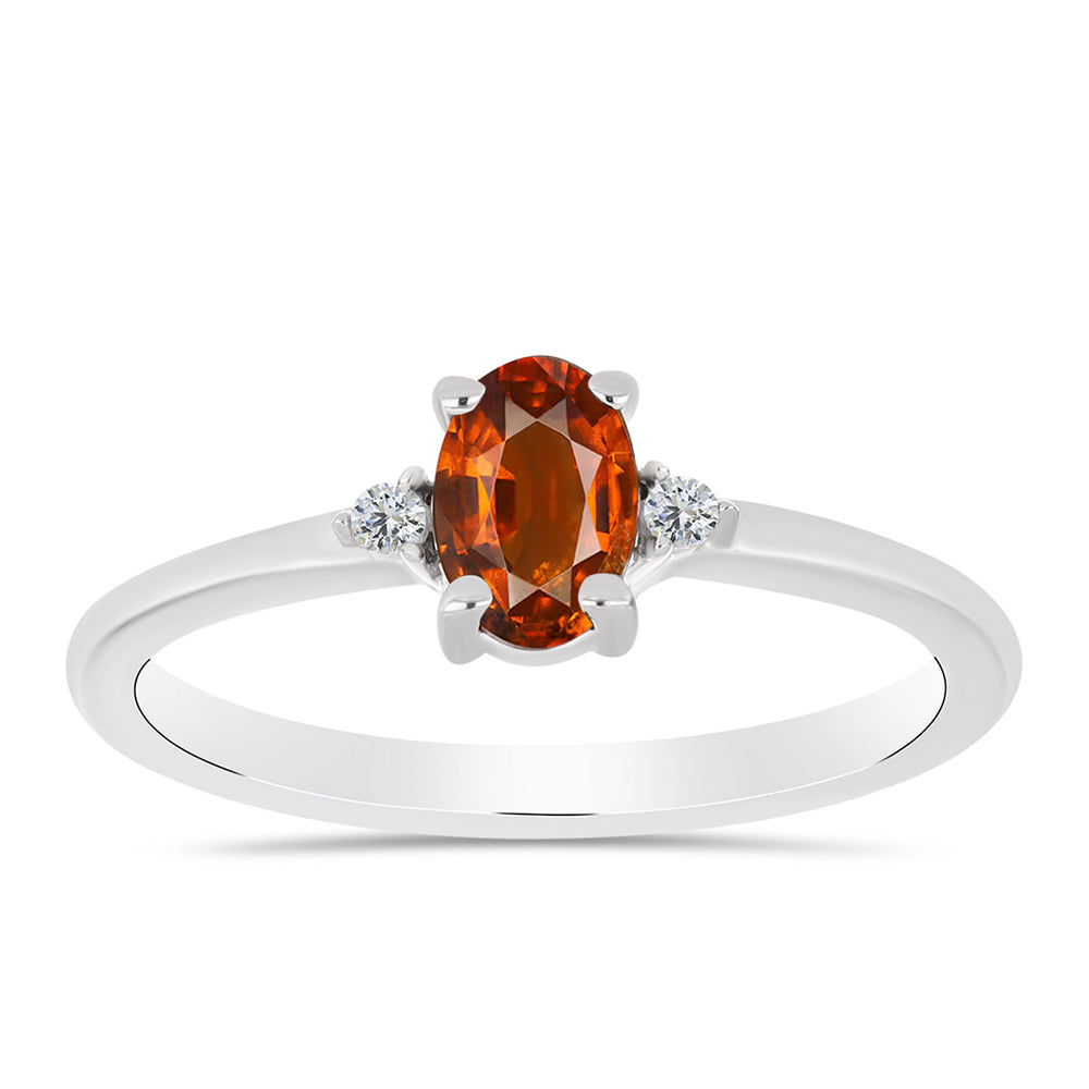Inel din Argint 925 ( 1.6 grame ) cu Citrin Madeira și Topaz Alb 0.44 Carate 3 