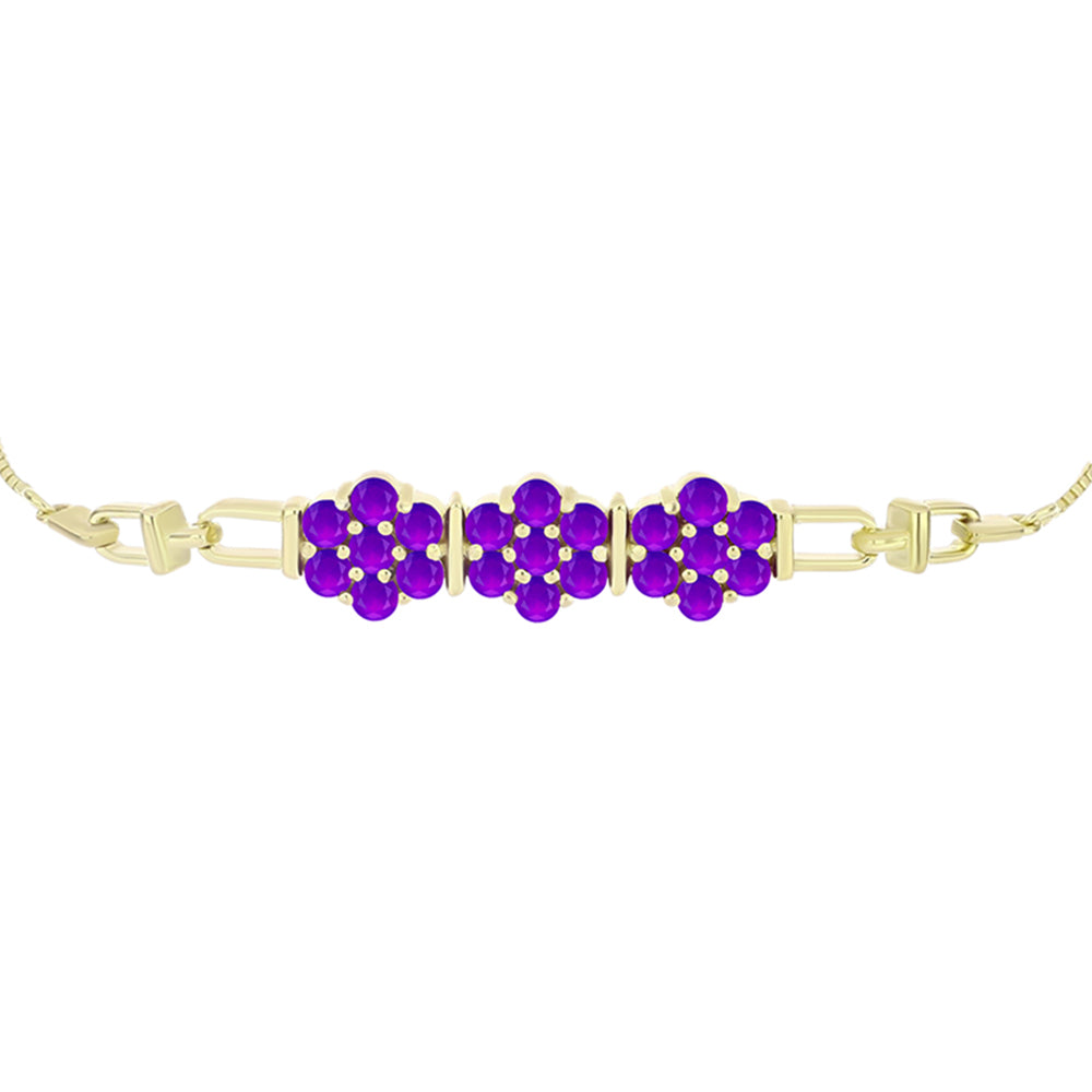 Brățară din Argint 925 Placat cu Aur ( 7.07 grame ) cu Agat Violet 2.11 Carate 2 