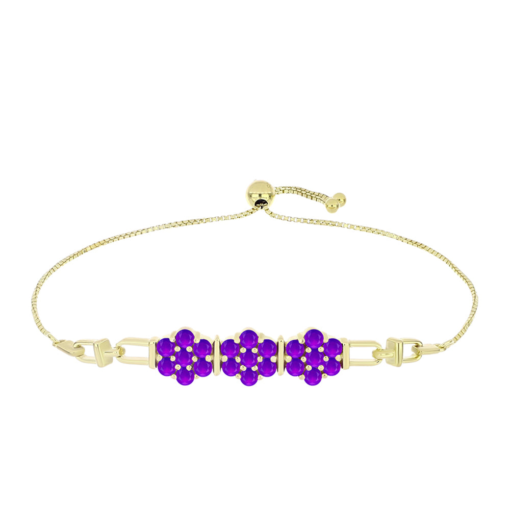 Brățară din Argint 925 Placat cu Aur ( 7.07 grame ) cu Agat Violet 2.11 Carate 1 