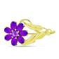 Broşă din Argint 925 Placat cu Aur ( 4.79 grame ) cu Agat Violet 3.3 Carate