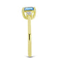 Inel din Argint 925 Placat cu Aur ( 1.98 grame ) cu Labradorit și Topaz Alb 1.11 Carate