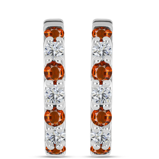 Cercei din Argint 925 ( 3.46 grame ) cu Citrin Madeira și Topaz Alb 0.95 Carate