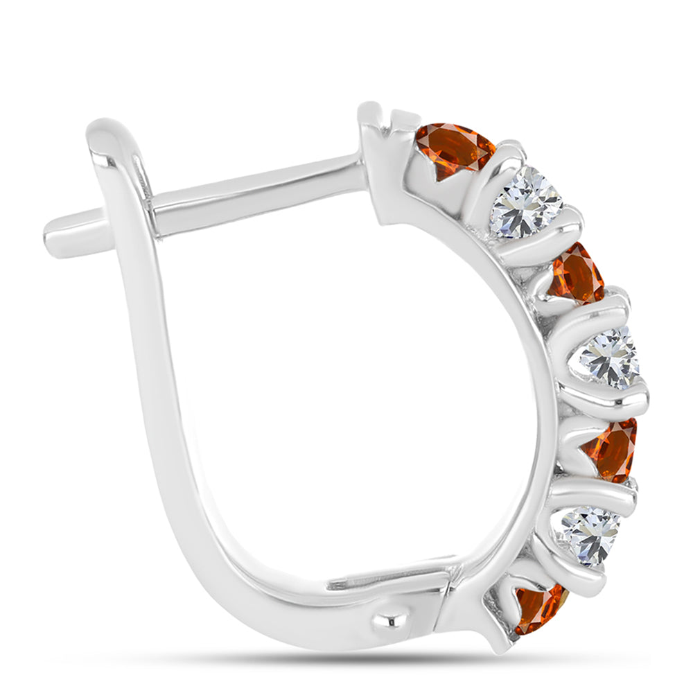Cercei din Argint 925 ( 3.46 grame ) cu Citrin Madeira și Topaz Alb 0.95 Carate