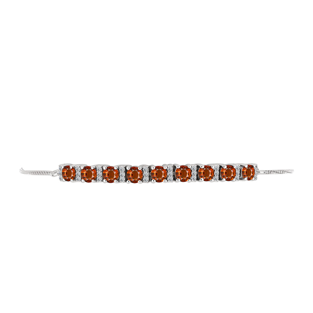Brățară din Argint 925 ( 5.59 grame ) cu Citrin Madeira și Topaz Alb 2.4 Carate 2 