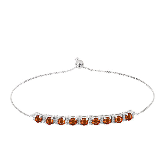 Brățară din Argint 925 ( 5.59 grame ) cu Citrin Madeira și Topaz Alb 2.4 Carate