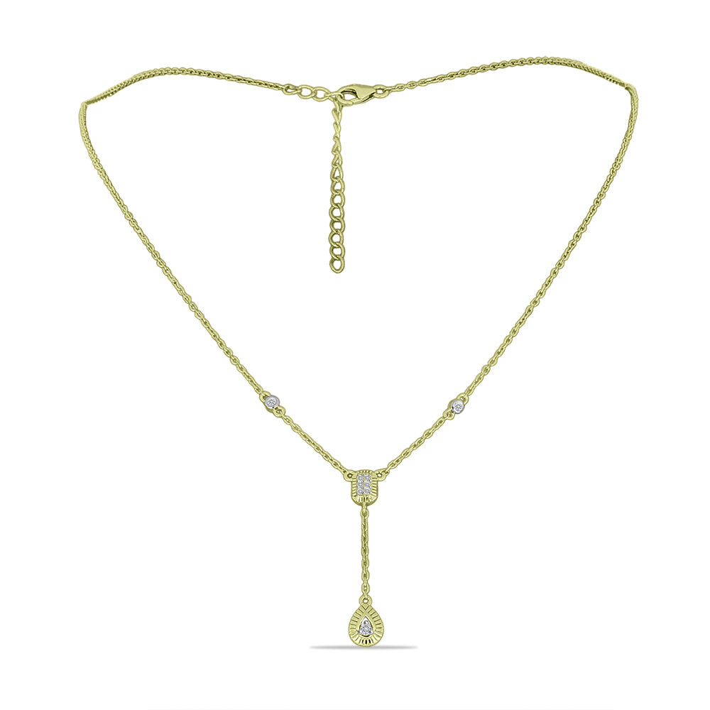 Colier din Argint 925 Placat cu Aur ( 3.61 grame ) cu Diamant Alb 0.14 Carate 1 