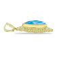 Pandantiv din Argint 925 Placat cu Aur ( 3.39 grame ) cu Larimar(Piatra delfinului) 3.05 Carate