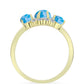 Inel din Argint 925 Placat cu Aur ( 2.9 grame ) cu Larimar(Piatra delfinului) și Topaz Alb 2.6 Carate