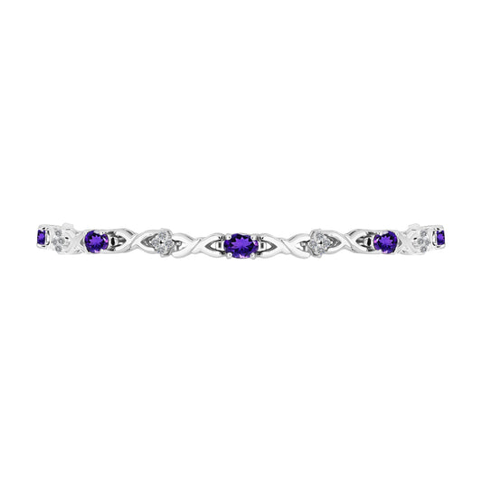 Brățară din Argint 925 ( 7.59 grame ) cu Ametist Marocan și Topaz Alb 2.38 Carate