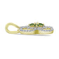 Pandantiv din Argint 925 Placat cu Aur ( 2.09 grame ) cu Safir verde și Topaz Alb 0.82 Carate