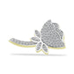 Broşă din Argint 925 Placat cu Aur ( 3.34 grame ) cu Diamant Alb și Topaz Alb 0.56 Carate