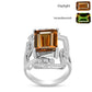 Inel din Argint 925 ( 6.14 grame ) cu Zultanit Anatolian Certificat cultivat în laborator și Topaz Alb 8.25 Carate