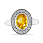 Inel din Argint 925 ( 3.44 grame ) cu Citrin Rio Golden și Topaz Alb 1.45 Carate