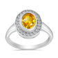 Inel din Argint 925 ( 3.44 grame ) cu Citrin Rio Golden și Topaz Alb 1.45 Carate