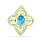 Inel din Argint 925 Placat cu Aur ( 5.47 grame ) cu Larimar(Piatra delfinului) 1.97 Carate