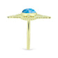 Inel din Argint 925 Placat cu Aur ( 5.47 grame ) cu Larimar(Piatra delfinului) 1.97 Carate