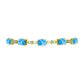 Brățară din Argint 925 Placat cu Aur ( 5.97 grame ) cu Larimar(Piatra delfinului) și Topaz Alb 10.21 Carate