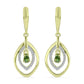 Cercei din Argint 925 Placat cu Aur ( 5.11 grame ) cu Safir verde și Topaz Alb 0.78 Carate