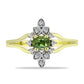 Inel din Argint 925 Placat cu Aur ( 3.01 grame ) cu Safir verde și Topaz Alb 0.51 Carate