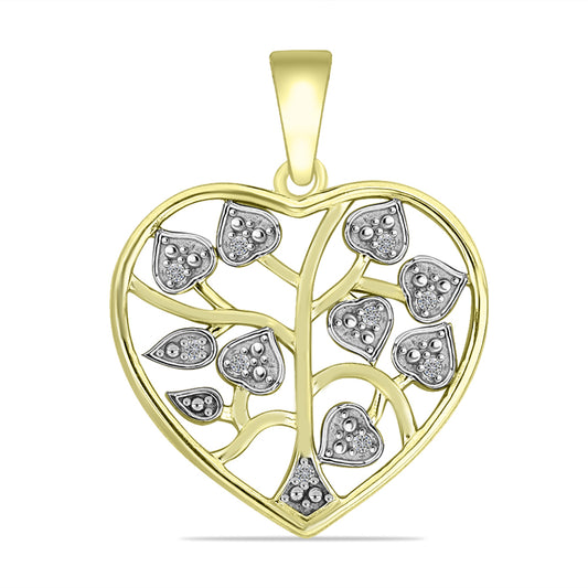 Pandantiv din Argint 925 Placat cu Aur ( 3.41 grame ) cu Diamant Alb 0.06 Carate