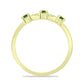 Inel din Argint 925 Placat cu Aur ( 1.85 grame ) cu Safir verde și Topaz Alb 0.34 Carate