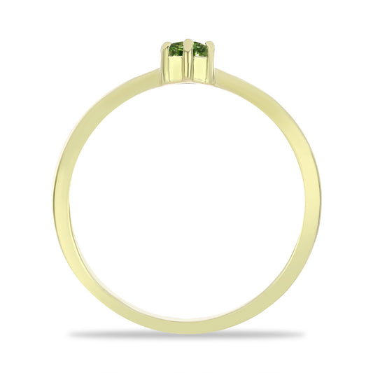 Inel din Argint 925 Placat cu Aur ( 1.42 grame ) cu Safir verde 0.28 Carate