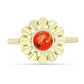 Inel din Argint 925 Placat cu Aur ( 3.1 grame ) cu Turcoaz Mohave 0.49 Carate